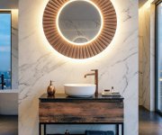 Sapho Pride Strip Kulaté Zrcadlo S Led Osvětlením V Rámu ø 75cm, Bronz