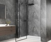 Polysan Globe Gun Metal Sprchové Dveře Do Niky 1100mm, čiré Sklo, Levé