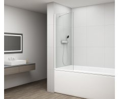 Polysan Fisa Vanová Zástěna 700x1500mm, Bílá Mat, čiré Sklo