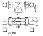 Alc-p148z - Dvojité Kolínko Pro Pračkové Sifony G1" / 17–23 S Klapkami ALC-P155Z-G1