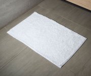 Aqualine Chenill Koupelnová Předložka 50x80cm, 100% Polyester, Bílá