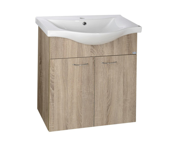 Aqualine Keramia Fresh Umyvadlová Skříňka 60,6x74x34cm, Dub Platin