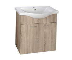 Aqualine Keramia Fresh Umyvadlová Skříňka 60,6x74x34cm, Dub Platin