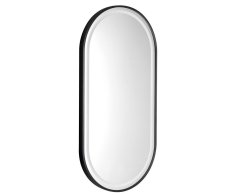 Sapho Kaira Oválné Zrcadlo S Led Osvětlením 45x90cm, černá Mat