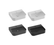 Umyvadlo Ceramic Slim Wall R, nástěnné - Umyvadlo Ceramic Slim Wall R 55 N, s otvorem pro baterii, s přepadem, bílá XJX01155000