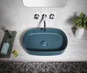 Isvea Infinity Oval Keramické Umyvadlo Na Desku, 55x36cm, Zelená Petrol