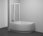 Vanová zástěna VSK2 Rosa - VSK2 Rosa 160 L, bílá+transparent 76L90100Z1