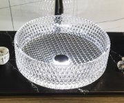 Sapho Maragua Skleněné Gravírované Umyvadlo Na Desku ø 39,5cm, čirá