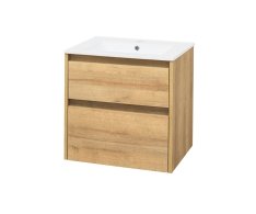 Mereo Opto, Koupelnová Skříňka S Keramickým Umyvadlem 61 Cm, Dub Riviera