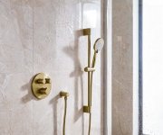 Sapho Smart Select Podomítkový Sprchový Set S Termostatickou Baterií, 2 Výstupy, Posuvný Držák Sprchy, Zlato Mat