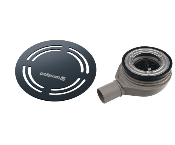 Polysan Flexia Vaničkový Sifon, Průměr 90mm, Dn40, Kruhová Krytka Gun Metal
