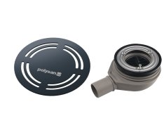 Polysan Flexia Vaničkový Sifon, Průměr 90mm, Dn40, Kruhová Krytka Gun Metal