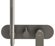 Podomítková baterie Eleganta EL 065, s přepínačem, se setem, pro R-box - EL 065.20GB.O2.RB07D.+S Podomítková baterie 2-cestná bez tělesa, se sprchovým setem, grafit kartáčovaný X070337