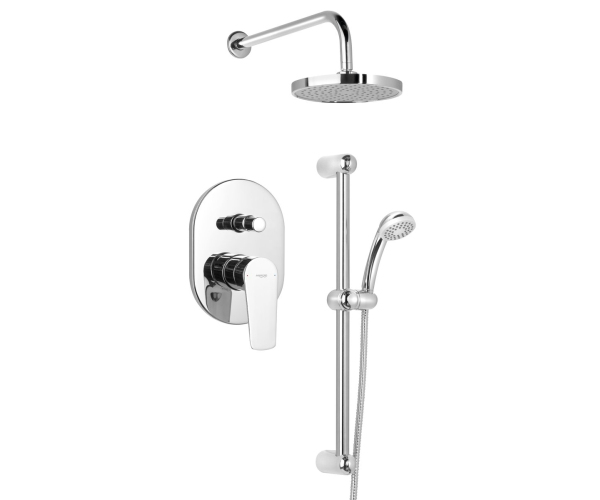 Aqualine Lotta Podomítkový Sprchový Set S Pákovou Baterií, 2 Výstupy, Chrom
