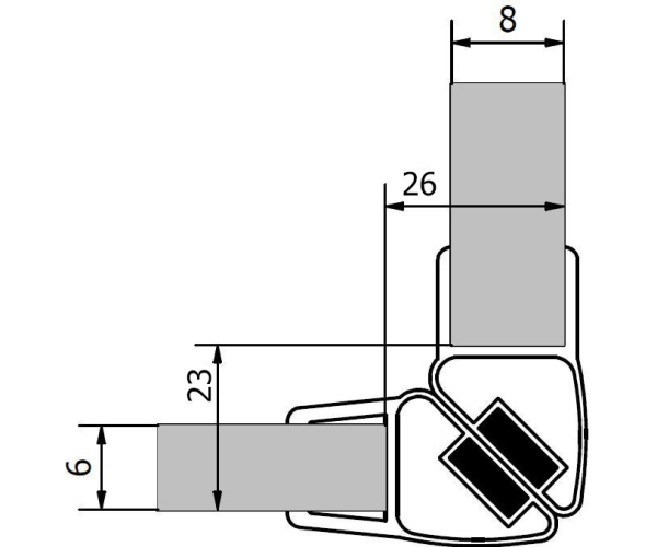 Polysan Sada Dvou Těsnění (magnet) Na 6 A 8mm Sklo, 2000mm, Varianta Roh