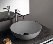 Polysan Banera Round Umyvadlo Na Desku, Litý Mramor, Průměr 39cm, šedá Mat