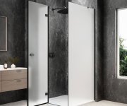 Polysan Globe Gun Metal čtvercový Sprchový Kout 1000x1000mm, Matné Sklo, Levé