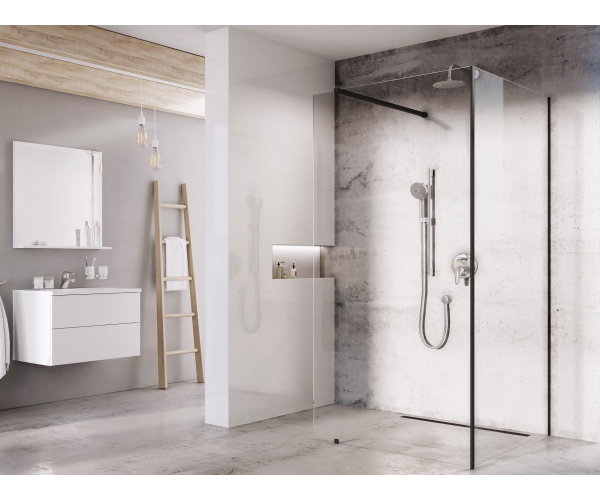 Sprchový kout Walk-In model Corner - Walk-In Corner Set 120x80, černá+transparent