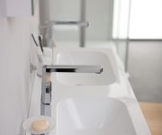 Dvojumyvadlo Chrome - Dvojumyvadlo Chrome 120, s otvory pro baterie, s přepadem XJG01112000