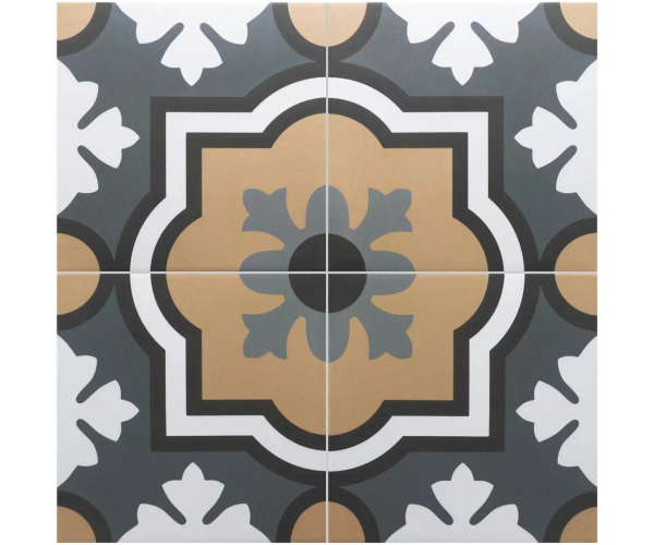Retro dlažba Equipe Rivoli Monaco Gris Decor 20x20
