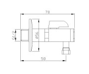 Sapho Rohový Ventil S Matkou, 1/2"x 3/8", Zlato