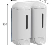 Marplast Shower Small Dvojitý Dávkovač Tekutého Mýdla, 2x170ml, Bílá