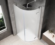 Polysan Globe Chrome čtvrtkruhový Sprchový Kout 900x1000mm, Matné Sklo, Pravé