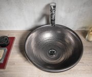 Sapho Attila Keramické Umyvadlo, Průměr 43cm, Metalická Měď