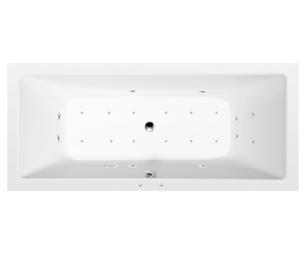 Polysan Krysta Hydromasážní Vana, 180x70x39cm, Active Hydro-air, Chrom