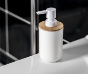 Aqualine Snow Dávkovač Mýdla Na Postavení 350ml, Bílá/bambus