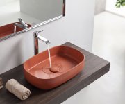 Isvea Infinity Oval Keramické Umyvadlo Na Desku, 55x36cm, Terracotta