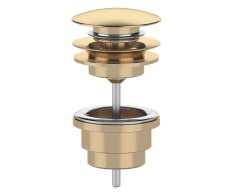 Sapho Umyvadlová Výpust 5/4“, Click-clack, Velká Zátka, 10-65mm, Zlato Mat