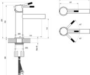 Umyvadlová stojánková baterie Nox NX 014 - NX 014.20BLM Umyvadlová stojánková baterie 190 mm, bez výpusti, černá matná X070648