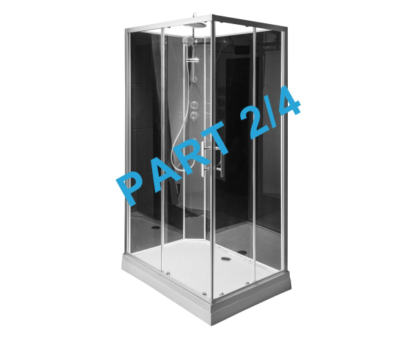 Aqualine Granvik Sprchový Box 800x1200x2180mm část 2/4 Fixní A Posuvné Sklo čiré