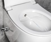 Isvea Sentimenti Cleanwash Závěsná Wc Mísa, Integrovaný Ventil A Bidet. Sprška, Rimless, 36x53cm, Bílá