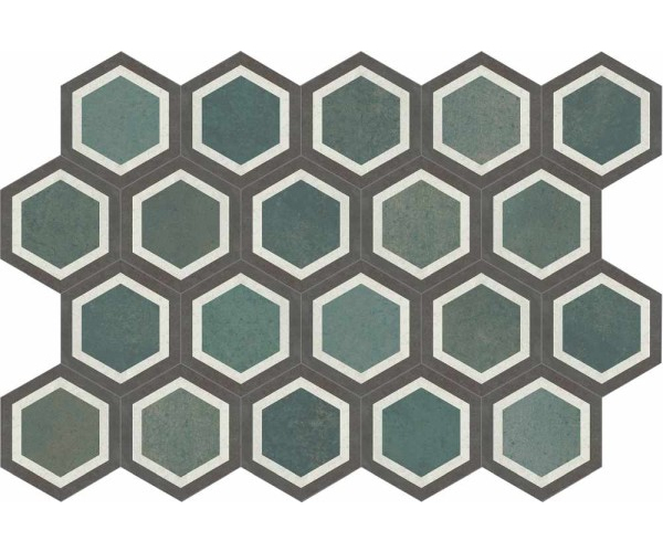 Dlažba jako cihla CIR Italica Terra Moderna Verde Esagona 24x27,7