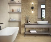 Vzorovaný dekor APE Burlington Cumbrian Taupe 30x90 Rett. - béžová