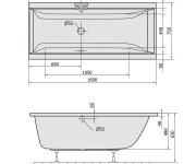 Polysan Cleo Obdélníková Vana 160x75x48cm, černá Mat