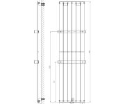 Sapho Colonna Otopné Těleso 450x1800mm, Metalická Stříbrná