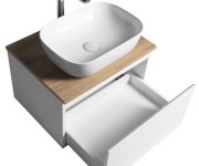 Aqualine Altair Skříňka S Deskou 58 Cm, Bílá/dub Emporio