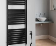 Aqualine Tondi-e Elektrické Otopné Těleso Rovné 450x970 Mm, 300 W, černá Mat