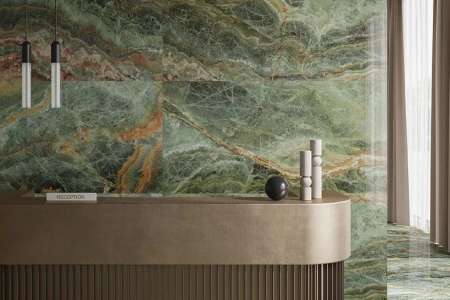 Luxusní hala z dlažby ze série Sant Agostino Star Onyx Emerald Kry