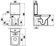 Creavit Lara Wc Kombi, Spodní/zadní Odpad, černá Mat