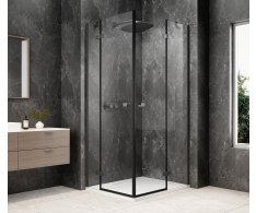 Polysan Globe Gun Metal Obdélníkový Sprchový Kout 900x800mm, Rohový Vstup, čiré Sklo