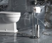 Gedy Circe Stojan S Držákem Na Toaletní Papír A Wc štětkou, Kulatý, Chrom