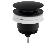 Omp Tea Umyvadlová Výpust 5/4“, Click-clack, Velká Zátka, 10-45mm, černá Mat