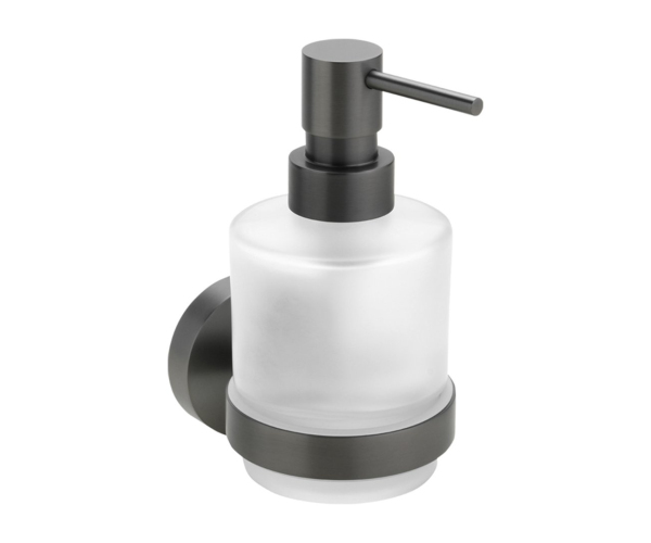 Sapho X-round Gun Metal Dávkovač Mýdla 200ml, Mléčné Sklo, Gun Metal