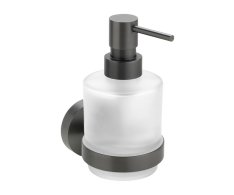 Sapho X-round Gun Metal Dávkovač Mýdla 200ml, Mléčné Sklo, Gun Metal