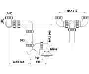 Bruckner Umyvadlový Sifon Pro Dvojumyvadlo, 5/4", Dn40, Bílá