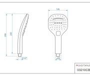 Sprcha 3-polohová - Chrom - Laci 03210CBL